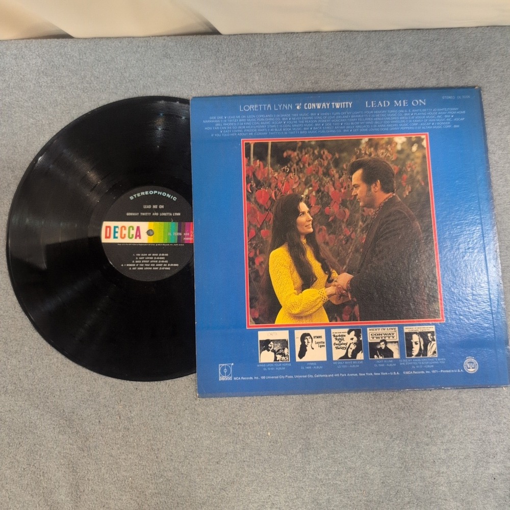 Loretta Lynn Conway Twitty Lead Me On Vinyl LP Decca DL 75326 Country Music 1971 - Picture 2 of 2